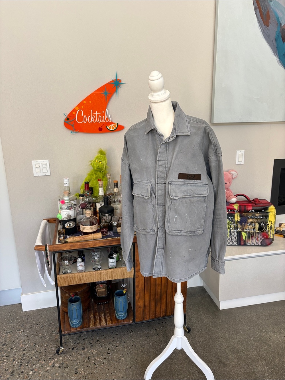 Hudson Jeans Gray Military Field Jacket